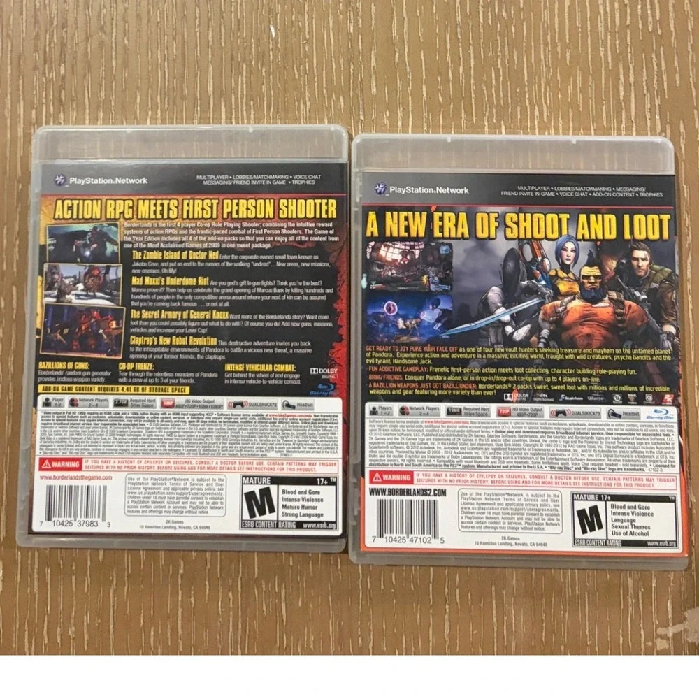 LOT Borderlands Borderlands 2 PS3 Complete Playstation Game of the Year‎ Edition